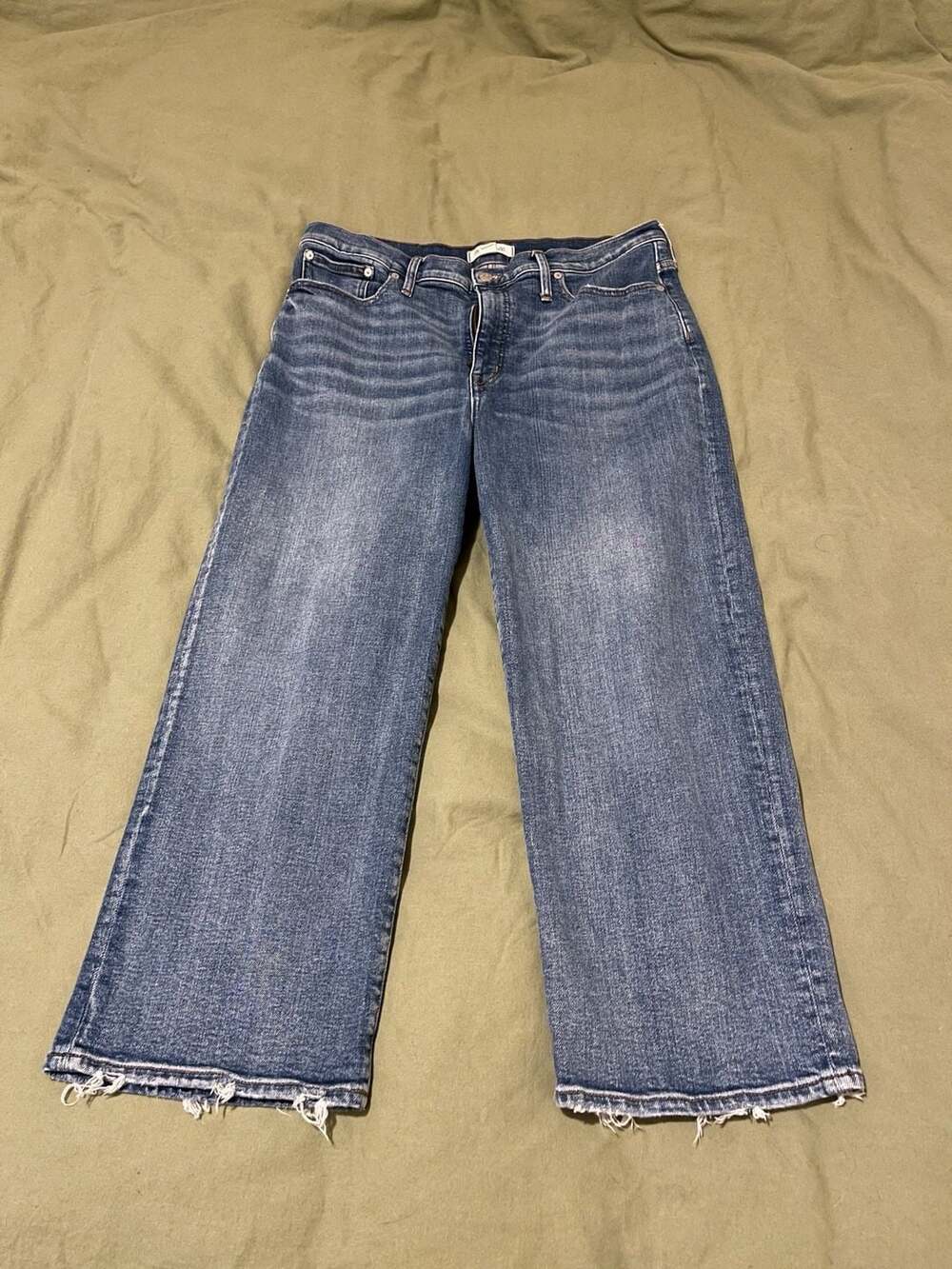 Madewell Slim Wide-Leg Crop Jeans in Blue Wash Size 32